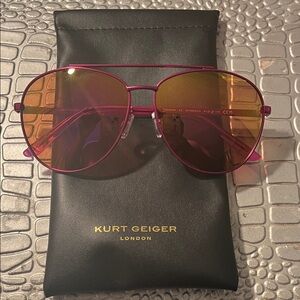 Kurt Geiger Fuchsia Aviator Sunglasses